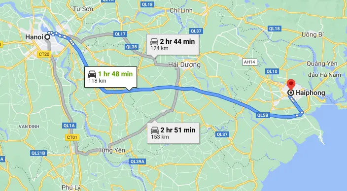 Hà Nội Đi Hải Phòng Bao Nhiêu Km? Nên Chọn Phương Tiện Gì?